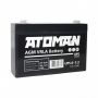 Автомобильный аккумулятор ATOMAN UPS6-7.2 7,2А/ч-6V для UPS EN зажим (FASTON) - - 151x35x100